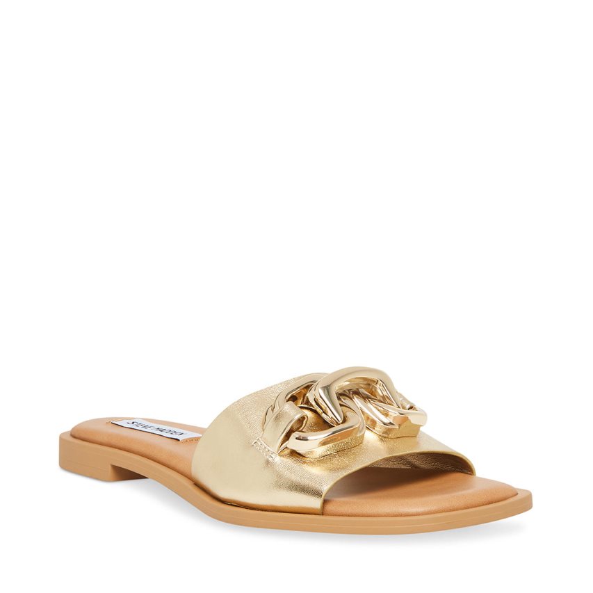 Sandalias de Diapositivas Steve Madden Gene Mujer Doradas | ES EY4E38